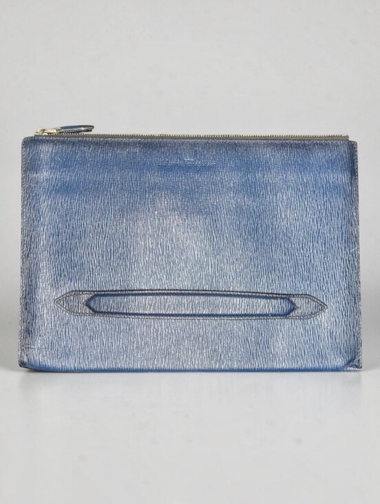 Salvatore Ferragamo Other - Salvatore Ferragamo Revival Blue Leather Clutch Bag